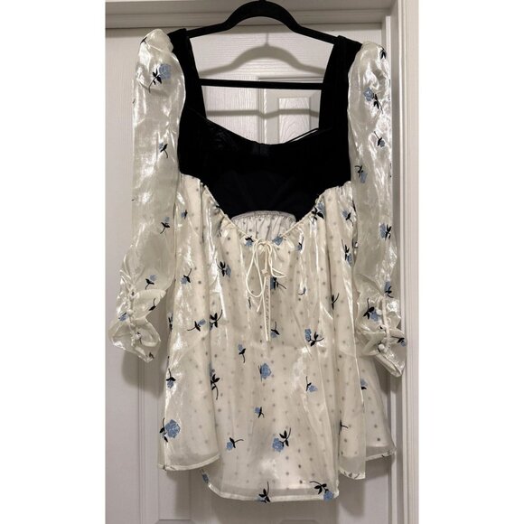 NEW For Love & Lemons Marcella Girlhood White Coquette Lolita Dress Size XS - Picture 4 of 13